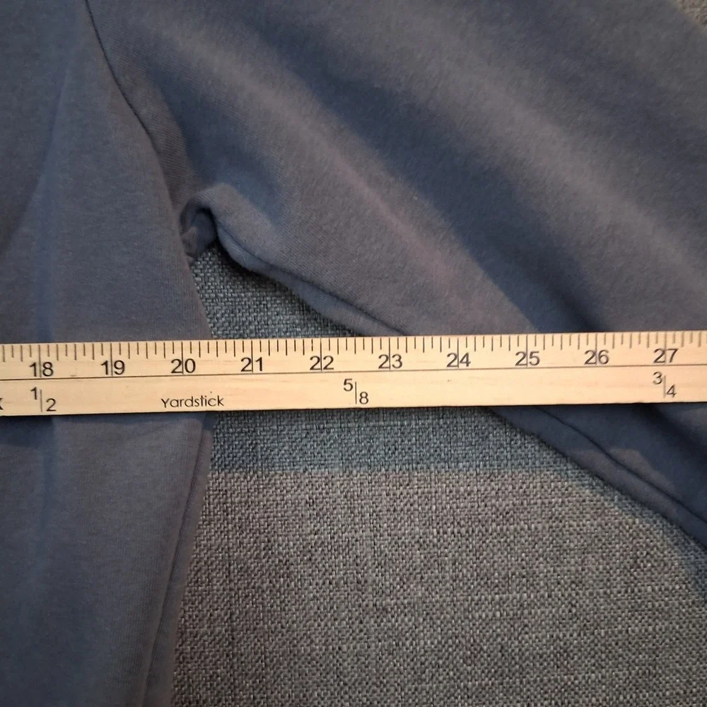 The North Face Mens XL Grey Blue Logo Pullover Hoodie Sleeve Zip Pocket